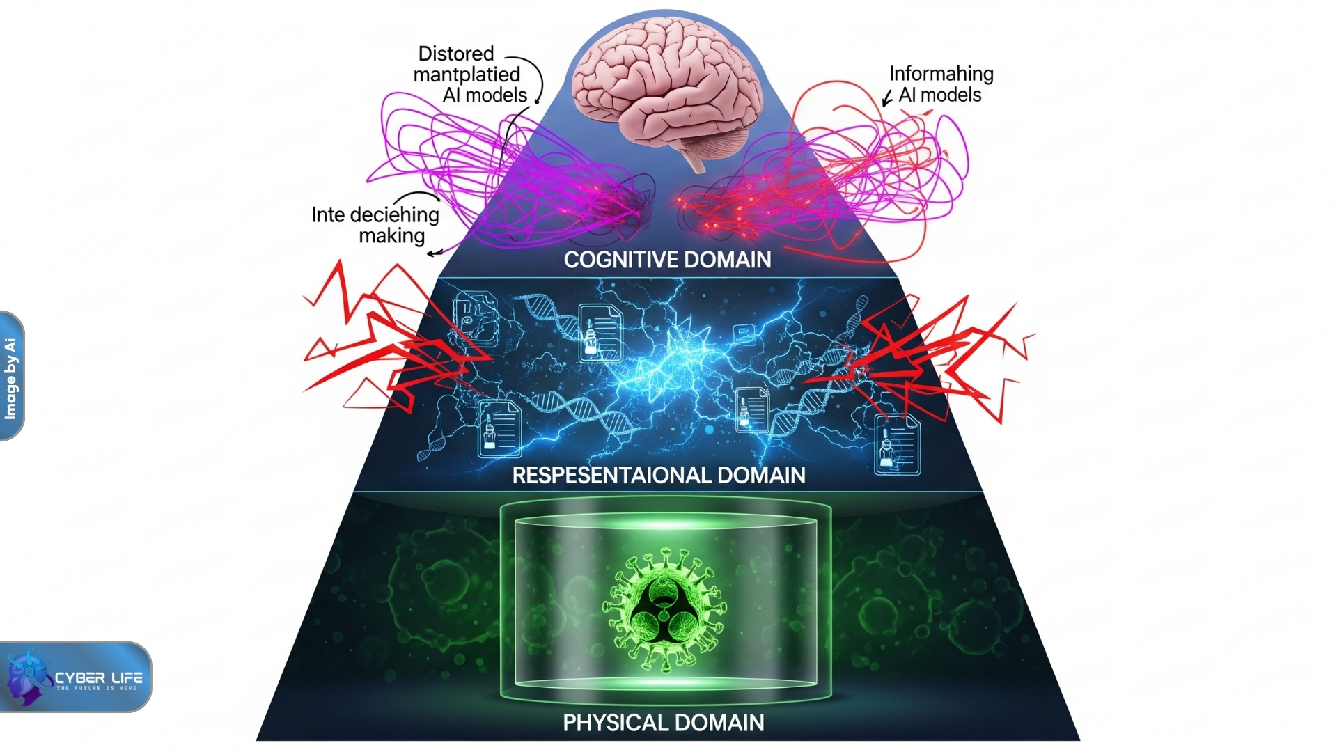 مدل تهدید سهگانه امنیتی: فیزیکی، بازنمودی و شناختی در امنیت زیستی.