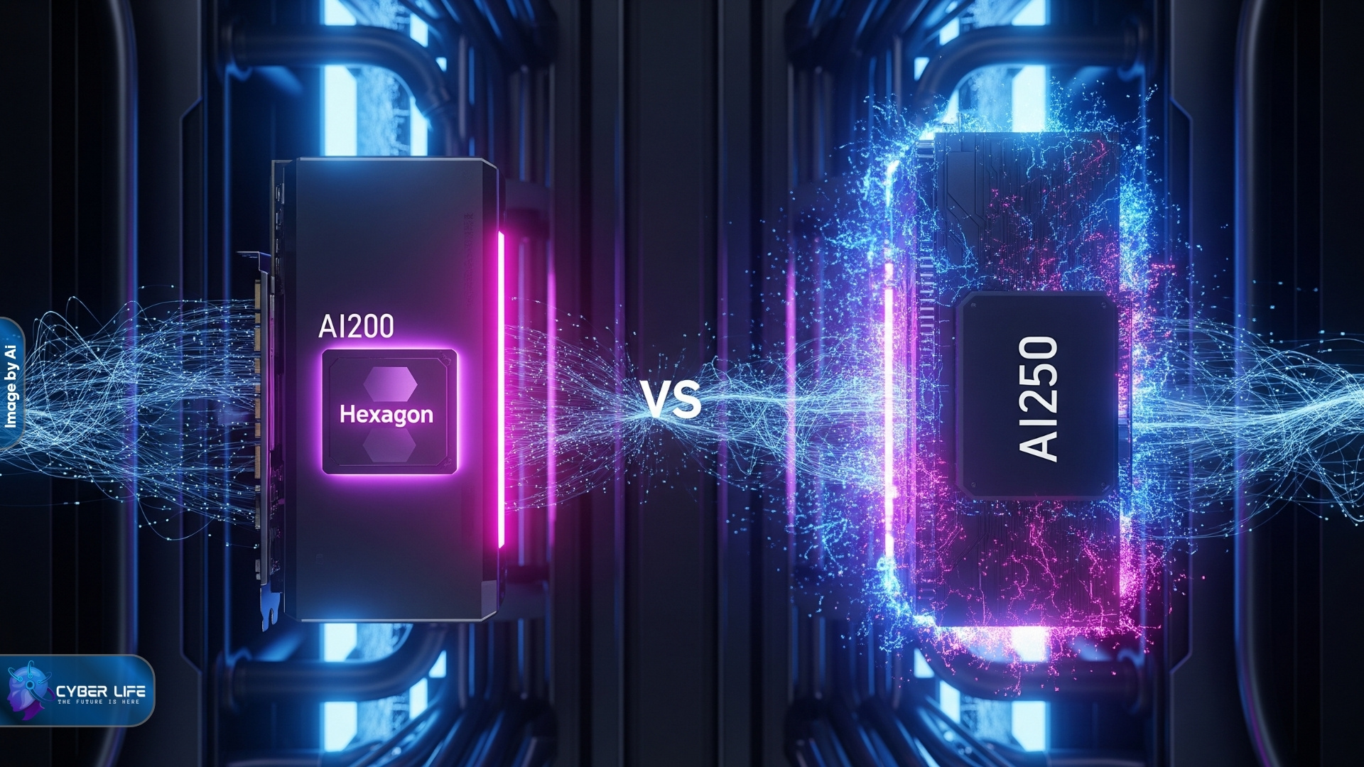 مقایسه تراشههای AI200 (حافظه LPDDR) و AI250 (پهنای باند ۱۰ برابری، احتمالاً HBM).