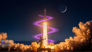 ماهواره BlueBird 6 شرکت AST SpaceMobile در حال باز شدن آرایه‌های خورشیدی در مدار زمین