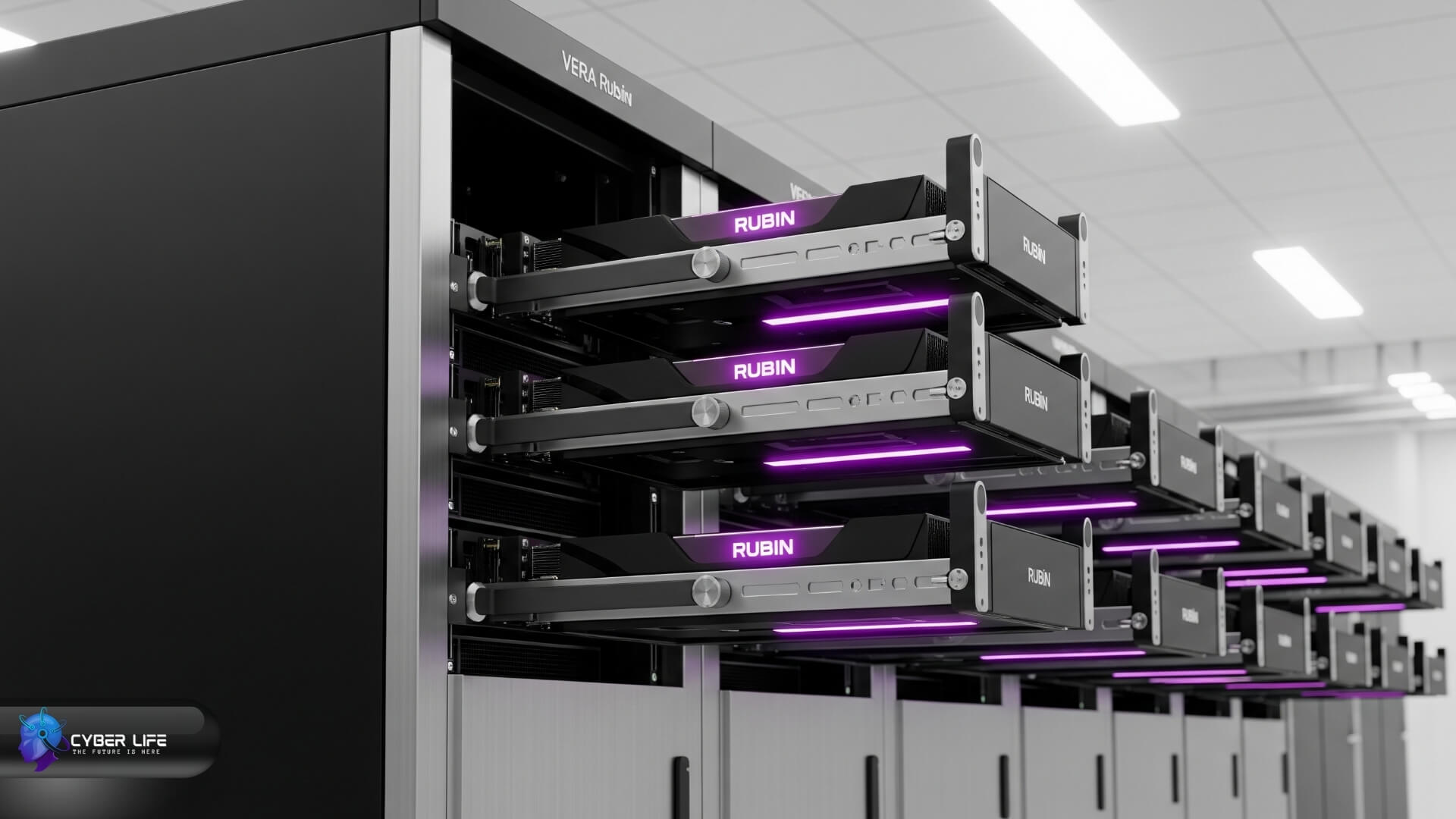 مزایای طراحی سینی‌محور بدون کابل در رک‌های Vera Rubin NVL72 برای دیتاسنترها.