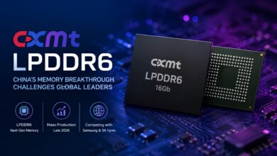 فناوری تراشه‌های LPDDR6 با دای‌های ۱۶ گیگابیتی و سرعت ۱۲.۸ گیگابیت بر ثانیه برای گوشی‌های هوشمند.