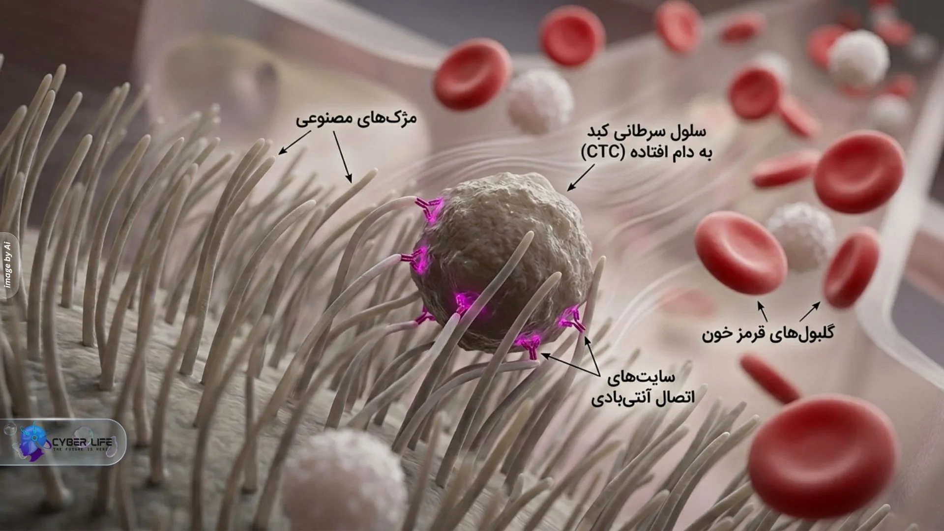 ابزار هدایت کاتتری و سیم راهنمای متصل به میکروربات درون‌عروقی CiliaVine