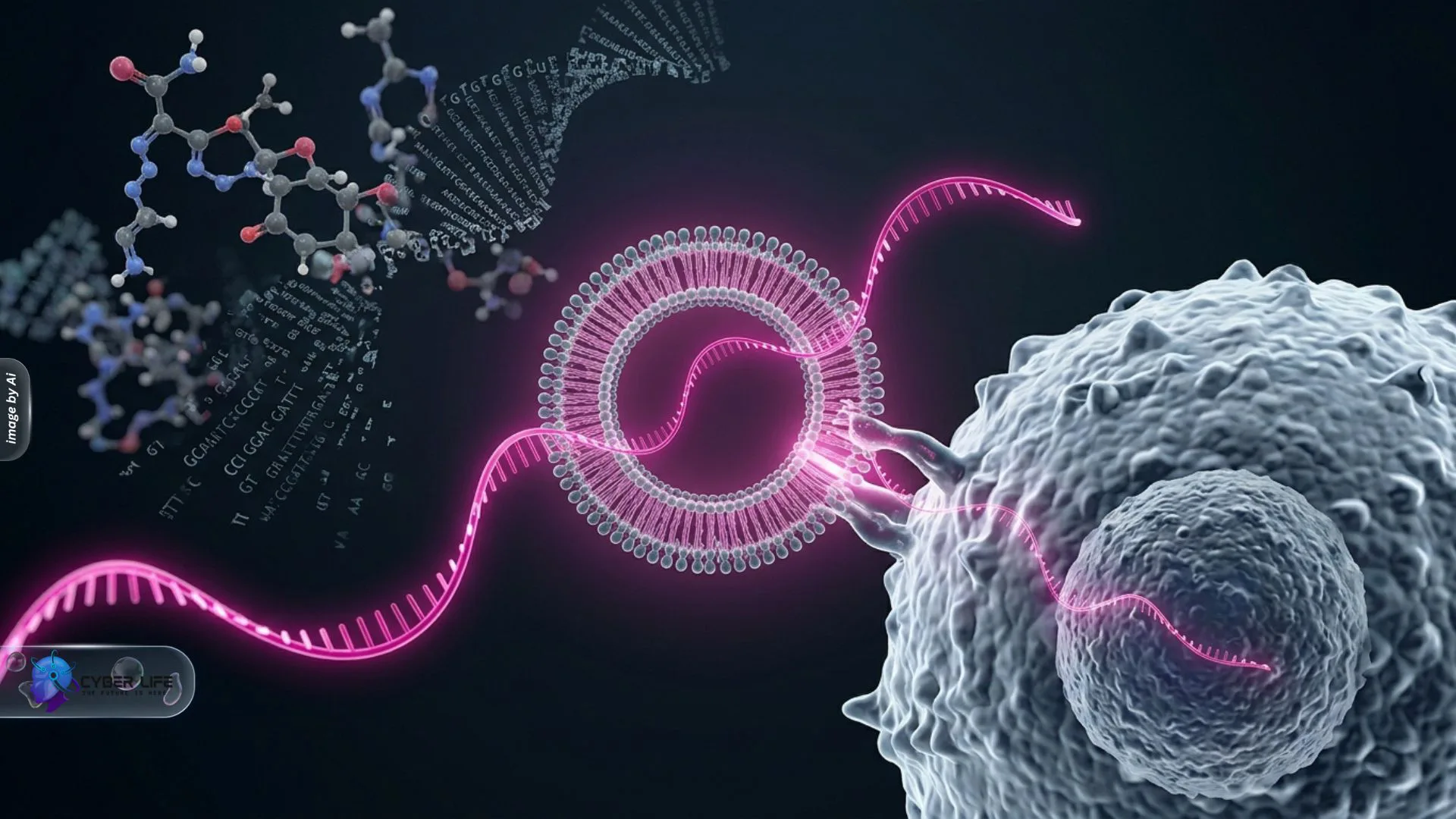 نمودار و ساختار مولکولی فناوری mRNA در واکسن شخصی‌سازی‌شده سرطان شرکت Moderna