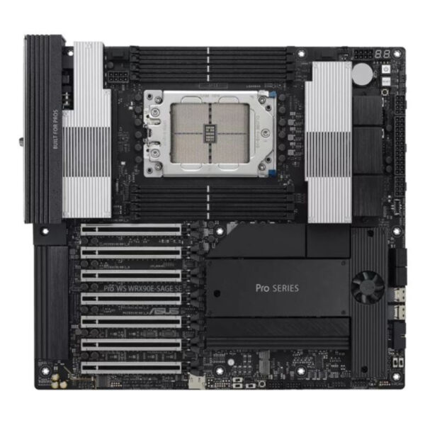 اسلات های هفت گانه فیزیکی PCIe 5.0 x16 روی مادربرد ایسوس WRX90E SAGE