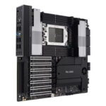 سوکت sTR5 پردازنده و هشت اسلات رم DDR5 ECC در مادربرد ورک استیشن ایسوس WRX90