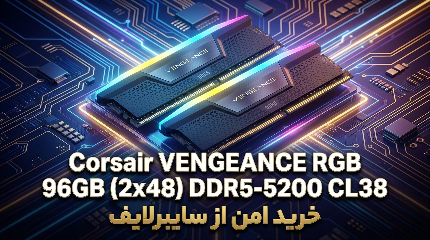 طراحی مدار چاپی و پین های اتصال رم DDR5 کورسیر با ظرفیت 96GB