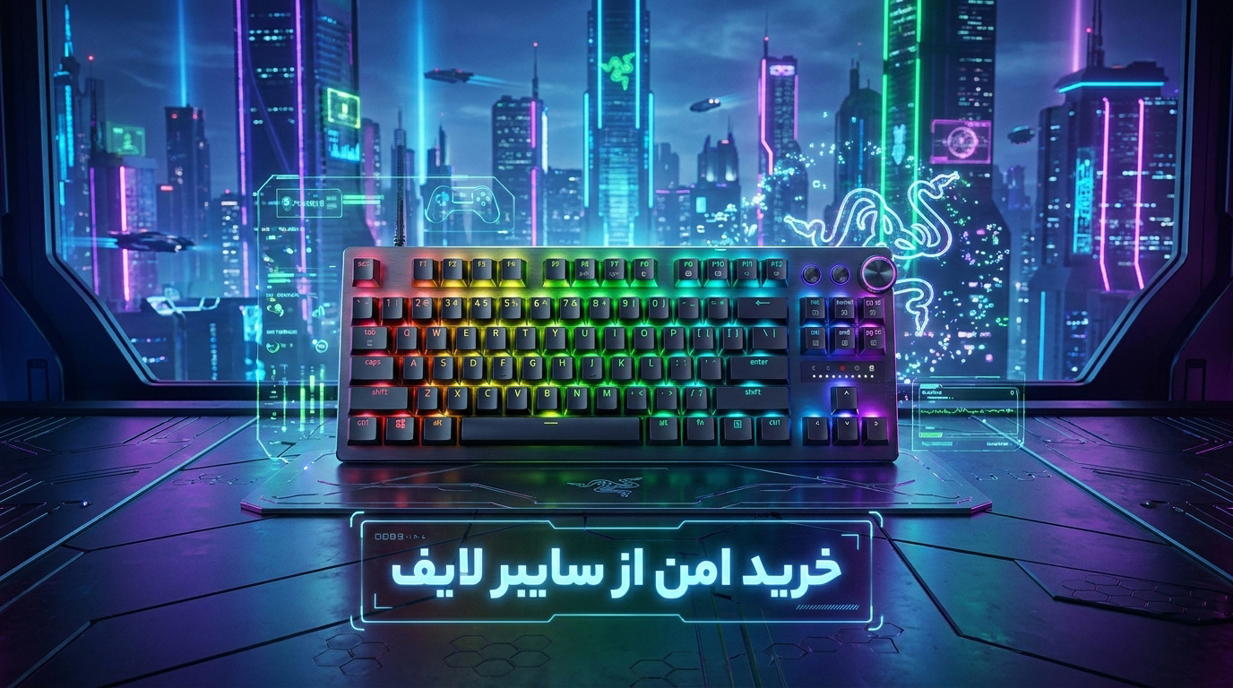 ۹. نورپردازی RGB اختصاصی کیبورد ریزر Huntsman V3 Pro Tenkeyless در تاریکی