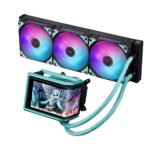 نمای کامل از جلو خنک کننده مایع پردازنده ایسوس ROG RYUO IV 360 ARGB HATSUNE MIKU