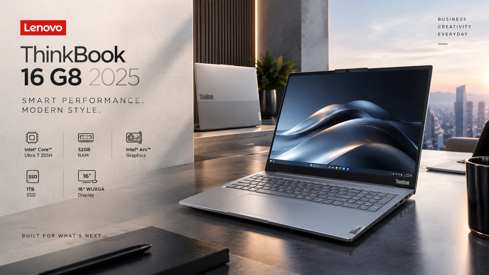 خرید لپ تاپ Lenovo ThinkBook 16 G8 با پردازنده Core Ultra 7 از سایبرشاپ