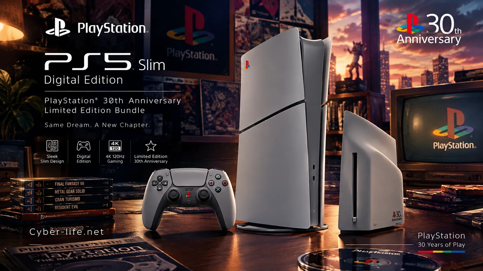 خرید کنسول PS5 Slim Digital 30th Anniversary از سایبرشاپ